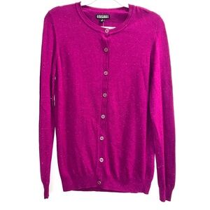 Magenta Button-Up Women's long sleeve Sweater Cardigan NWOT